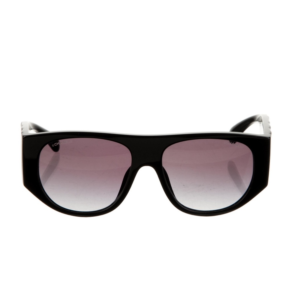 Chanel Cc Interlocking Logo Chic Black Sunglasses - image 1